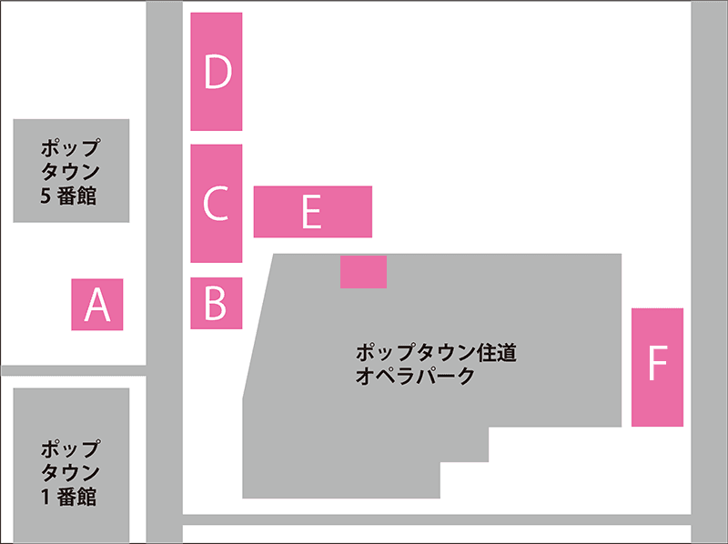 すみのどう店 駐輪場エリアマップ(A〜G)