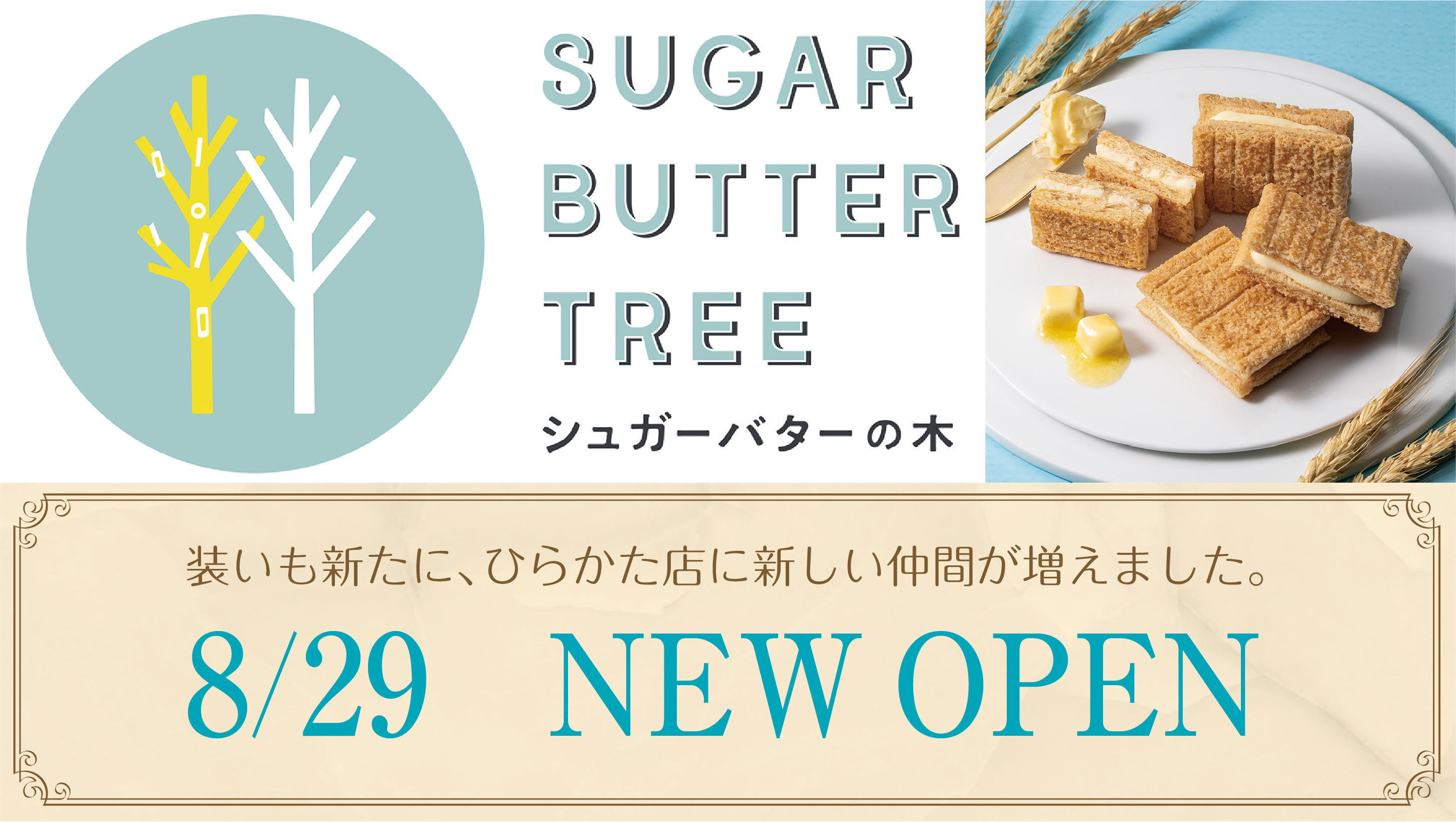 8月29日NEW OPEN「シュガーバターの木」